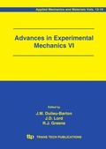 Cover: Advances in Experimental Mechanics VI - Trans Tech Publications Ltd