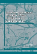 Cover: Solid-State Synthesis of Magnesium-Based Functional Alloys and Compounds - Trans Tech Publications Ltd