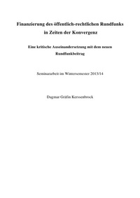Abbildung von: Finanzierung des öffentlich-rechtlichen Rundfunks in Zeiten der Konvergenz - epubli