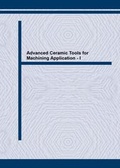 Cover: Advanced Ceramic Tools for Maching Application - I - Trans Tech Publications Ltd