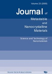 Enlarge image Cover: Science and Technology of Nanomaterials - Trans Tech Publications Ltd