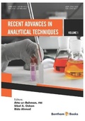 Cover: Recent Advances in Analytical Techniques Volume 1 - Bentham Science Publishers