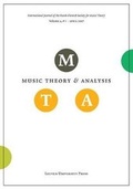 Cover: Music Theory and Analysis Volume 4 Issue I, 2017 (Journal Subscription) - Leuven University Press
