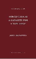 Cover: Perception As a Capacity for Knowledge - Marquette University Press