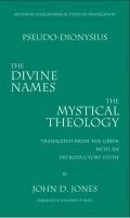 Cover: Divine Names and Mystical Theology - Marquette University Press