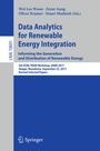 Cover: Data Analytics for Renewable Energy Integration: Informing the Generation and Distribution of Renewable Energy - Springer