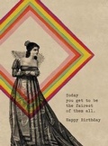 Cover: Lady with a Rainbow Square. 6 Cards, Individually Bagged with Envelopes - Laughing Elephant