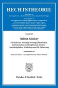 Cover: Helmut Schelsky. - Duncker & Humblot