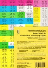 Abbildung von: SteuerFachwirt/in: STEUERGESETZE-STEUERRICHTLINIEN-STEUERERLASSE (2017-2018) Dürckheim-Griffregister Nr. 1699 mit Stichworten - Dürckheim Verlag