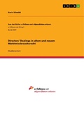 Cover: Directors' Dealings in altem und neuem Marktmissbrauchsrecht - GRIN Verlag