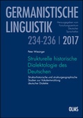 Cover: Strukturelle historische Dialektologie des Deutschen - Georg Olms Verlag