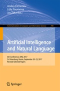 Cover: Artificial Intelligence and Natural Language - Springer