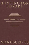 Cover: Guide to Literary Manuscripts in the Huntington Library - Huntington Library Press,US
