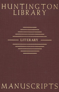 Enlarge image Cover: Guide to Literary Manuscripts in the Huntington Library - Huntington Library Press,US