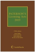 Cover: Paterson's Licensing Acts 2019 - Butterworths Law