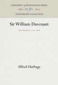 Cover: Sir William Davenant - University of Pennsylvania Press