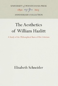 Cover: The Aesthetics of William Hazlitt - University of Pennsylvania Press