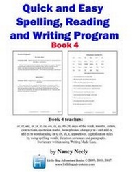 Enlarge image Cover: Quick and Easy Spelling, Reading and Writing Program Book 4 - Sand Prints Publishing Company