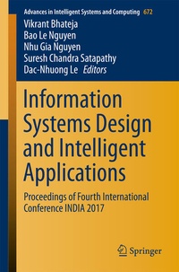 Enlarge image Cover: Information Systems Design and Intelligent Applications - Springer