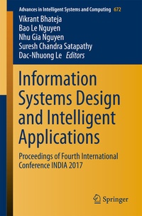 Enlarge image Cover: Information Systems Design and Intelligent Applications - Springer