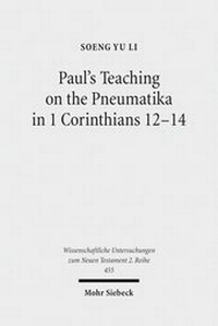 Abbildung von: Paul's Teaching on the Pneumatika in 1 Corinthians 12-14 - Mohr Siebeck