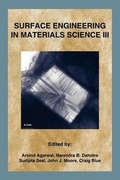 Cover: Surface Engineering in Materials Science III - The Minerals, Metals & Materials Society