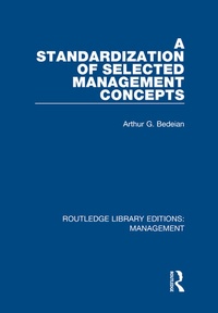 Enlarge image Cover: A Standardization of Selected Management Concepts - Routledge