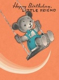 Cover: Teddy Bear on a Swing. 6 Cards, Individually Bagged with Envelopes - Laughing Elephant