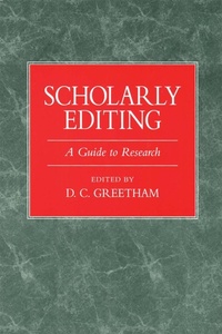 Enlarge image Cover: Scholarly Editing - Modern Language Association of America