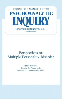 Enlarge image Cover: Multiple Personality Disorder - Analytic Press,U.S.