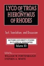 Cover: Lyco of Troas and Hieronymus of Rhodes - Routledge