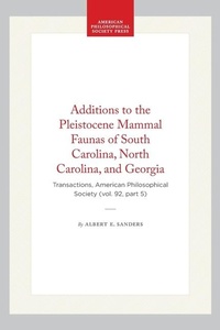 Abbildung von: Additions to the Pleistocene Mammal Faunas of South Carolina, North Carolina, and Georgia - American Philosophical Society Press