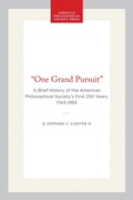 Cover: "One Grand Pursuit" - American Philosophical Society Press