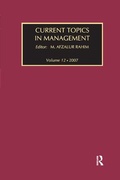 Cover: Current Topics in Management - Routledge