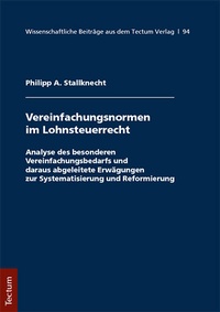 Abbildung von: Vereinfachungsformen im Lohnsteuerrecht - Tectum Wissenschaftsverlag