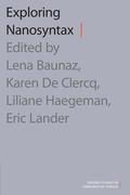 Cover: Exploring Nanosyntax - Oxford University Press Inc