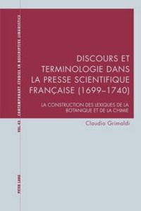 Abbildung von: Discours et terminologie dans la presse scientifique française (1699-1740) - Peter Lang Verlag