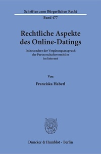 Abbildung von: Rechtliche Aspekte des Online-Datings. - Duncker & Humblot