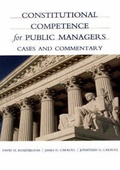 Cover: Constitutional Competence for Public Managers - F E Peacock Publishers, Inc