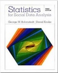 Cover: Statistics for Social Data Analysis - Wadsworth Publishing Co Inc