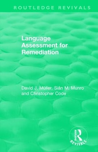 Enlarge image Cover: Language Assessment for Remediation (1981) - Routledge