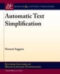 Cover: Automatic Text Simplification - Morgan & Claypool Publishers