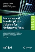 Cover: Innovation and Interdisciplinary Solutions for Underserved Areas - Springer