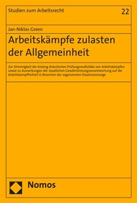 Abbildung von: Arbeitskämpfe zulasten der Allgemeinheit - Nomos