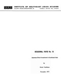 Cover: Japanese Direct Investment in Southeast Asia - ISEAS Publishing