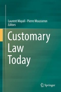 Cover: Customary Law Today - Springer