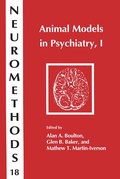 Cover: Animal Models in Psychiatry, I - Humana