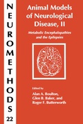 Cover: Animal Models of Neurological Disease, II - Humana