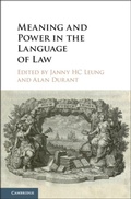 Cover: Meaning and Power in the Language of Law - Cambridge University Press