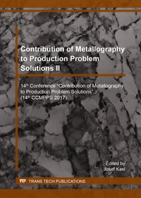 Enlarge image Cover: Contribution of Metallography to Production Problem Solutions II - Trans Tech Publications Ltd